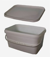 Eimer 2,5 L mit Deckel (neu, rechteckig, weiß) 10 STÜCK