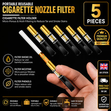 5pcs Universal Portable Reusable Cigarette Cigarette Filter Holder Reduce Tar UK