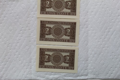 Banconote Polonia, 2 Zlote del 1941, 3 banconote consecutive croccanti - Foto 7 di 9