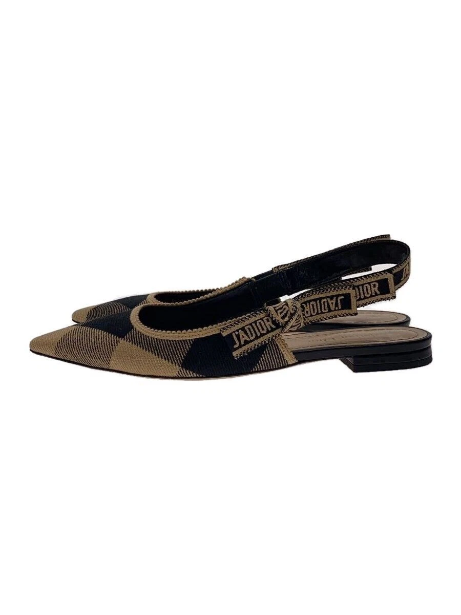 Escarpins Christian Dior JADIOR tissu écharpe à carreaux 37,5 beige MT0320 fait occasion