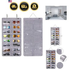 Sunglasses Organizer Storage, Hanging Dust Proof Wall Pocket Glasses Organize...