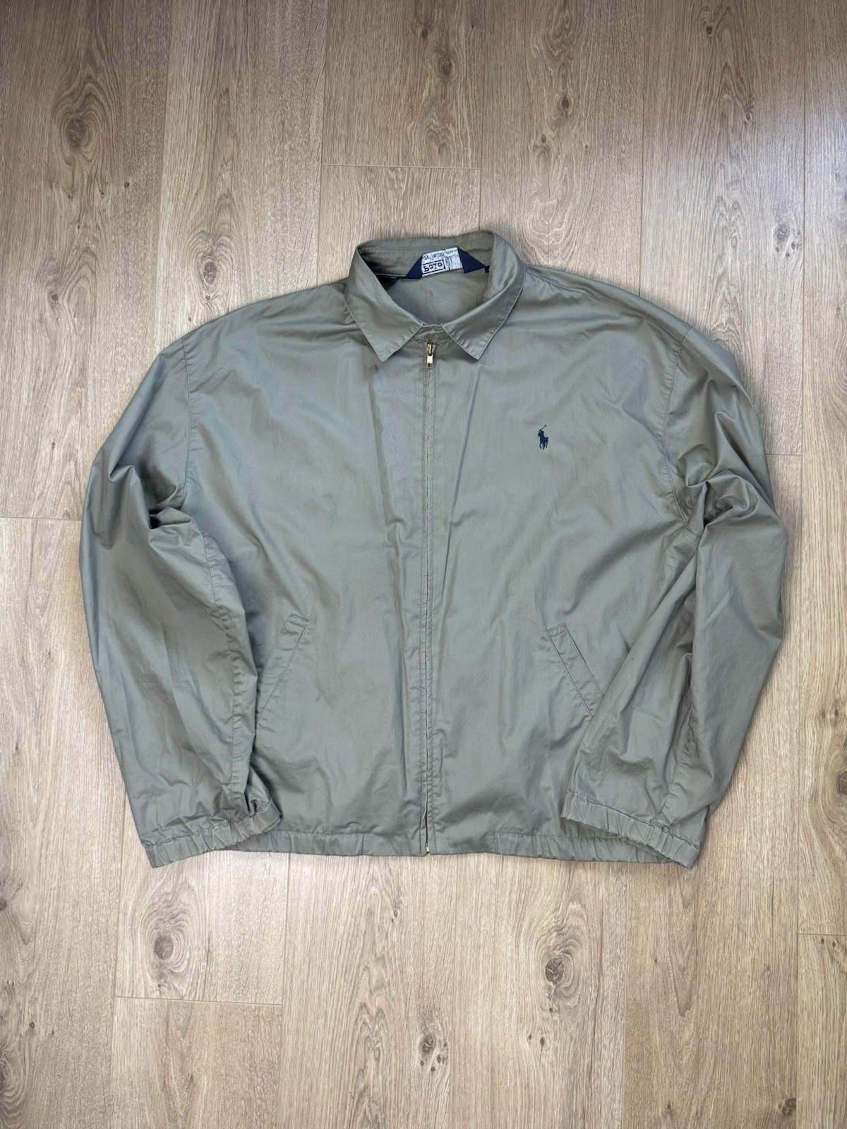 Giacca uomo Ralph Lauren vintage leggera verde Harrington bianca RL Pony XL