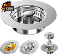Abflusssieb KüChenspüLe,WaschbeckenstöPsel Mit Sieb,3-In-1 Pop-Up SpüLe StöPsel,
