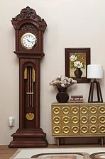 13" brown GRANDFATHER CLOCK working DOLL FURNITURE regency 1/6 scale for BARBIE