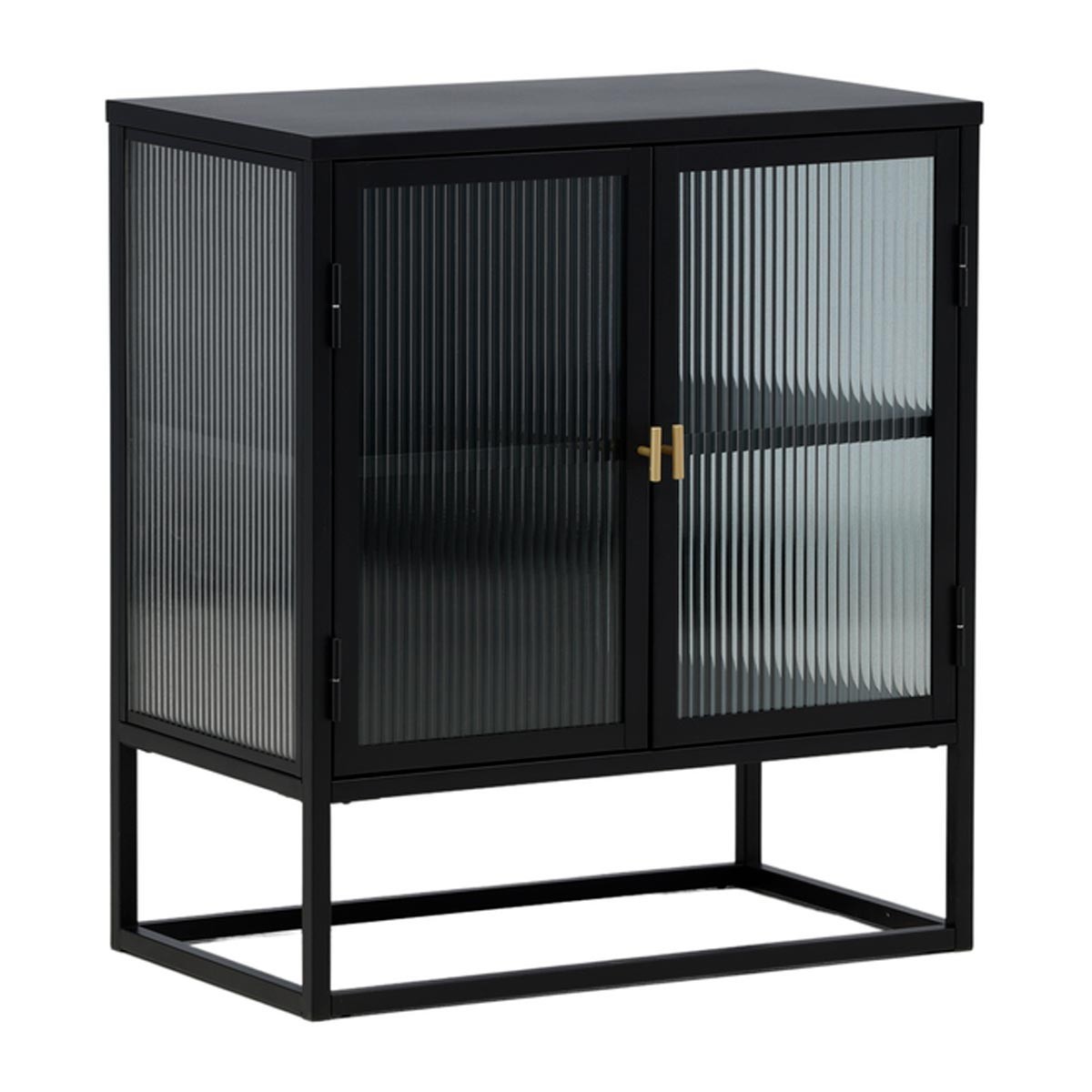 Vitrine salon noire 80cm Garis pour exposer votre vaisselle et déco