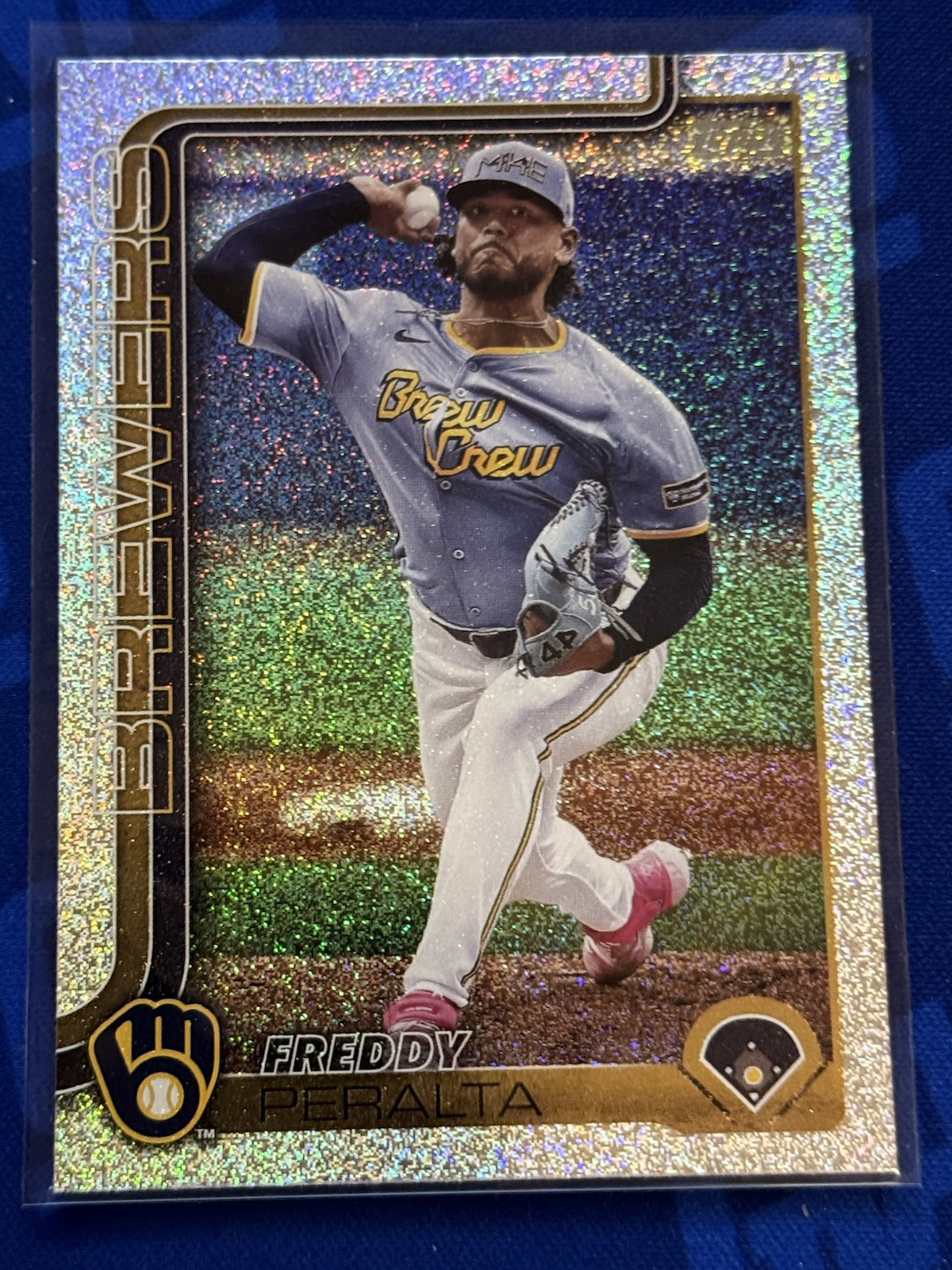 2025 Topps Series 1 Freddy Peralta Sandglitter Parallel #61 Milwaukee Brewers