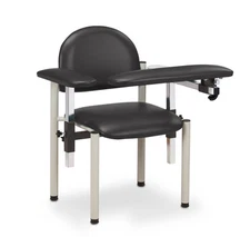 Clinton SC Series Padded Blood Drawing Chair with Padded Arms 6050-u Black