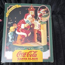 Coca-Cola Santa Claus Mechanical Bank 1995 Red White Green Original Soda