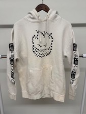Vintage Y2K Spitfire Wheels Hoodie White with Sleeve Hits Size Medium