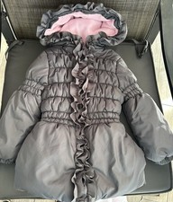 Pink Platinum Girls Puffer Jacket Gray w/Pink Lining, 4T, new without tags