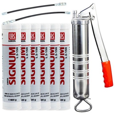 Mehrzweckfett Fett Lithium Lukoil Signum L 2-150 6 X 400g + Fettpresse BockTec
