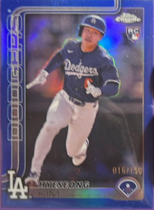 2025 TOPPS CHROME #152 HYESEONG KIM BLUE REFRACTOR 016/150