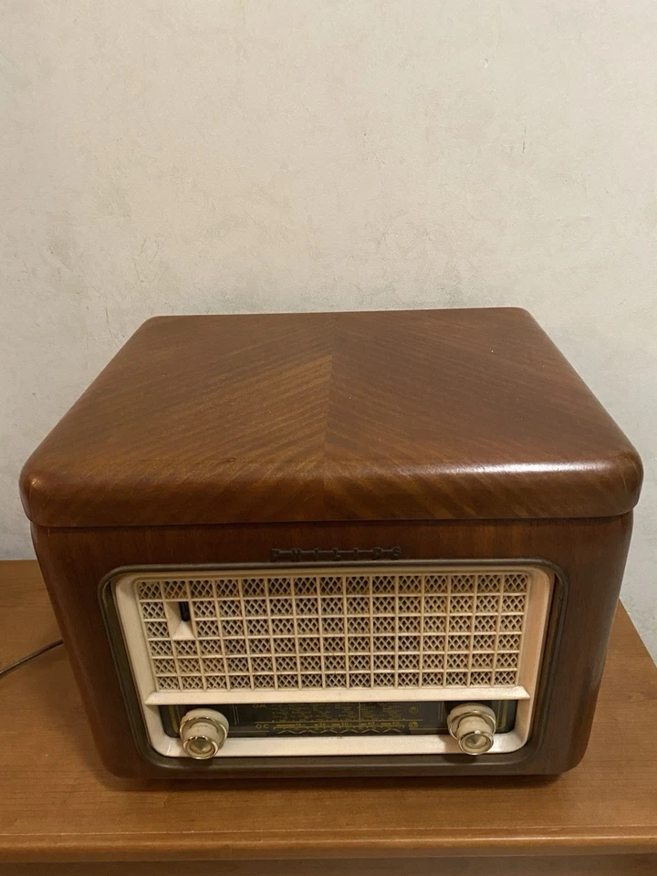 RADIO Vintage A VALVOLE PHILIPS HI 450 A Anni 50 Giradischi Non Funziona - Imagen 4 de 4