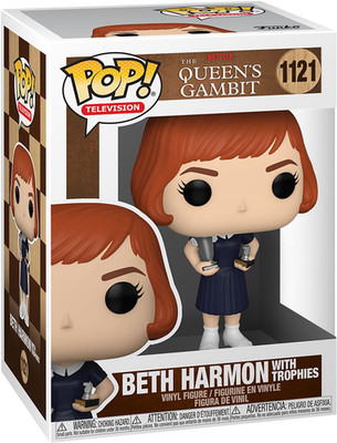 Funko POP! Queens Gambit BETH HARMON WITH TROPHIES #1121 TV NEW +Protector NM