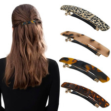 French Hair Barrettes for Women Small Acetate Half up Hair Barrette Clips for Th