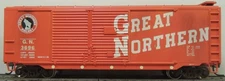 MDC GREAT NORTHERN RED 40' DOUBLE DOOR BOXCAR RTR MW KD's CAR # 3696