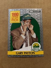 Gary Payton NBAHoops Rookie 1990 #391 Glove RC Seattle Supersonics Sonics NM