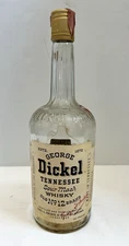 George Dickel Bottle Quart Wisconsin Tax Sticker Tennessee Sour Mash Whiskey