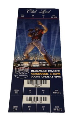 2012 ALAMO BOWL Full Ticket-Texas Longhorns vs Oregon State Beavers