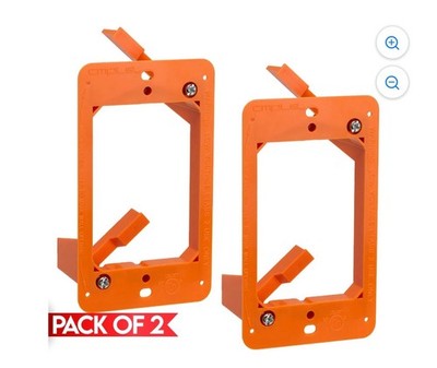 Cmple - [2 Pack] Low Voltage Mounting Bracket, 1 Gang Drywall