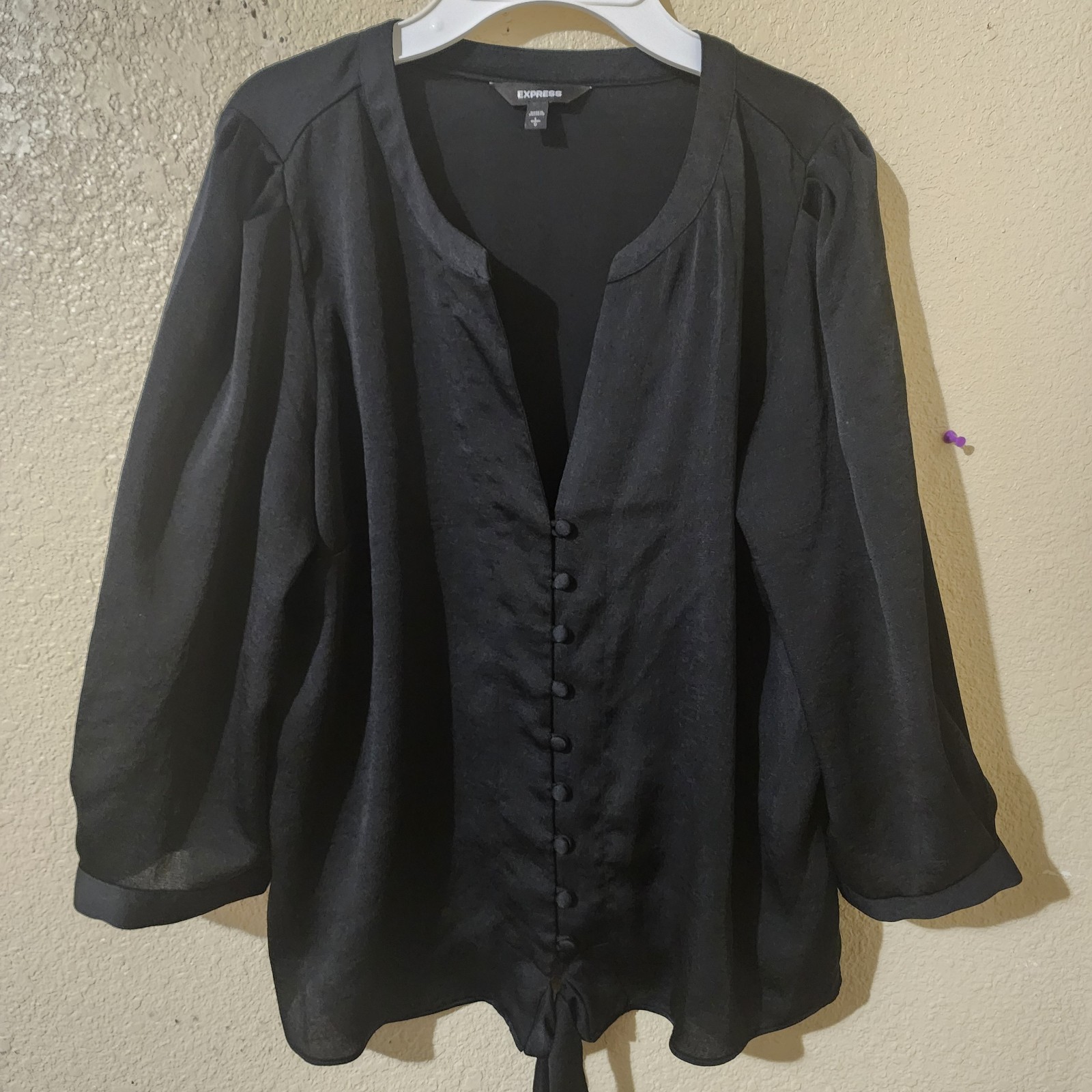 Large Express V-Neck Button Up Top - image 1