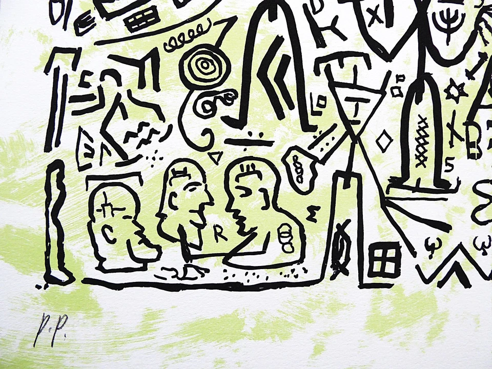 A. R. PENCK - "OHNE TITEL - GRÜNE VARIANTE" - FARBSERIGRAFIE - DRUCKKFRISCH !!! - Bild 2 von 4