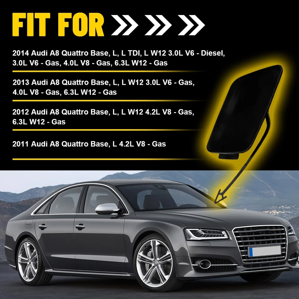 Parachoques delantero para Audi A8 Quattro S8 11-14 gancho de remolque tapa de ojo 4H0807241 1-5X Foto 4 de 4