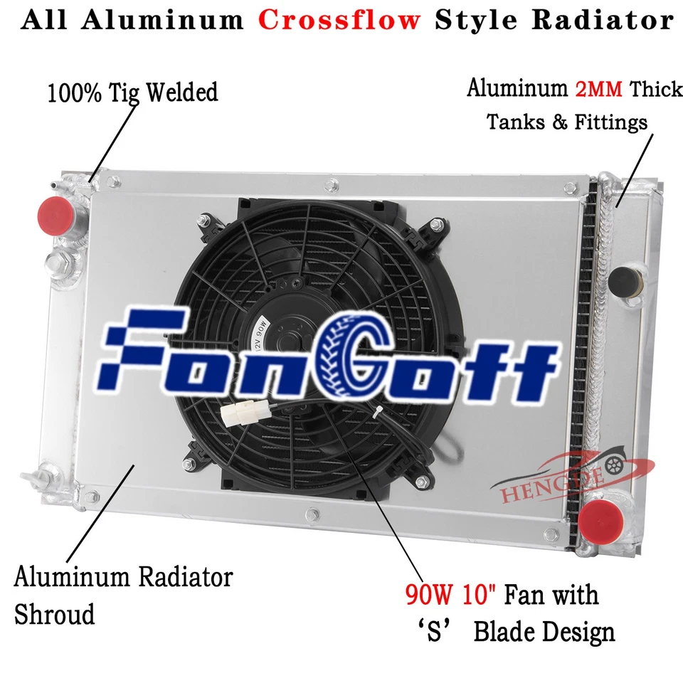 Ventilador de cubierta de radiador de 3 filas para Porsche 944 S2 1983-91 2,5 L 3,0 L l4 Turbo MT PRO Foto 2 de 4