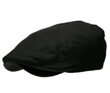 Men's Linen Flat Ivy Gatsby Newsboy Hats Large-X-Large Black Epoch