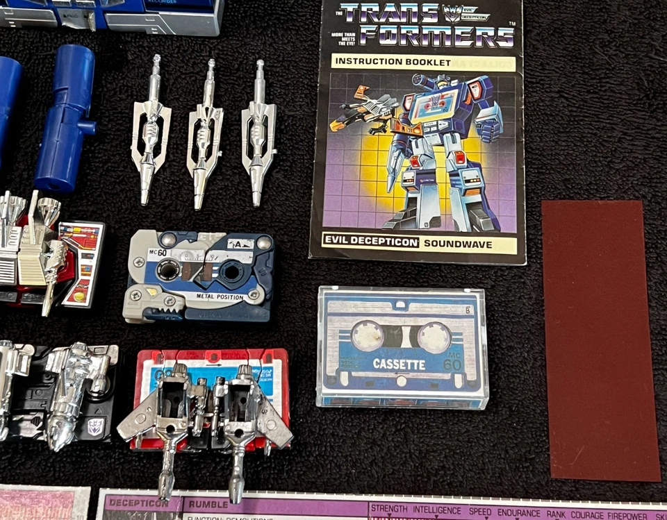 G1 1984 PRE RUB SOUNDWAVE VINTAGE BOXED • COMPLETE • 6 CASSETTES • TRANSFORMERS - Image 4 of 4