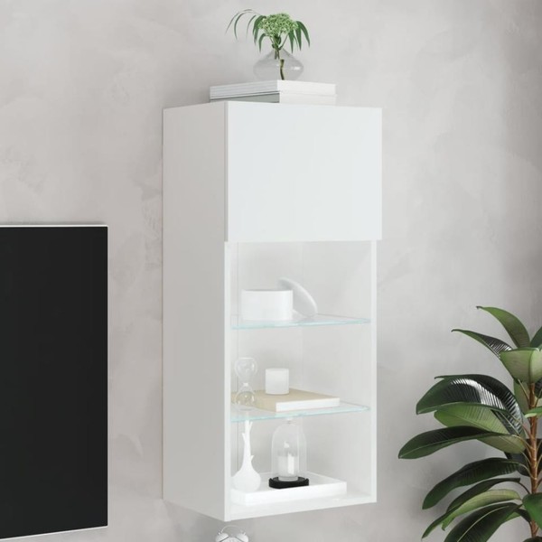 Tv-Schrank Mit Led-Leuchten Wei? 40,5X30X90 Cm-image