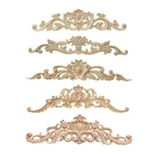 Cornice decorativa applique floreale in legno di rovere per specchio armadio e a