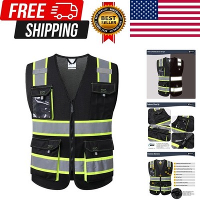 Hi Vis Reflective Safety Vests for Men Women High Visibility Vest with Pocket...