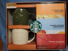 Starbucks By Nespresso Two Ceramic Mugs  Vertuo Line 6 Coffee Pods Gift Set.