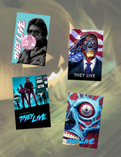 They Live Horror Movie Poster Style 4pc Sticker Pack