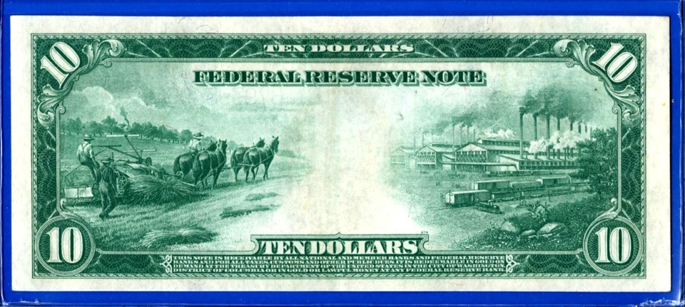 1914💲10  💵  FEDERAL RESERVE NOTE  💵   NEW YORK  💲PCGS  45 - Image 4 of 4