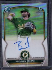 2023 Bowman Chrome #CPA-BME Brennan Milone Prospect Autographs Refractor #/499