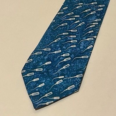 Vintage Tie 1997 ABSOLUT Vodka Dad Blue Sperm 100% Silk Limited Edition Gift