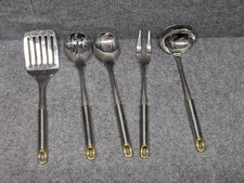 5 Pc Cuisine Cookware Command Performance Gold Cooking Utensil Set