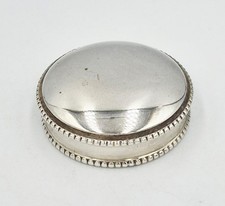 ANTIQUE CONTINENTAL SOLID SILVER CIRCULAR TRINKET BOX c1920