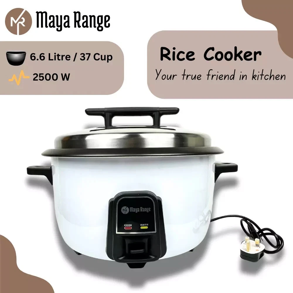 Commercial Electric Rice Cooker Non-Stick Removable Bowl Keep Warm Function 6.6L