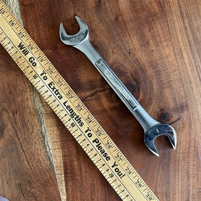 #ad Vtg CRAFTSMAN 15 16” X 1” Double Open End Wrench Made In USA =V= Series *Mint* $14.50