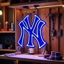 16"x14" New York Yankees Baseball LED Neon Sign With Dimmer USB Powered Light VL