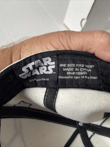 Disney Star Wars Stormtrooper Faux Leather White Black Hat Cap Snapback Adult - Picture 8 of 8