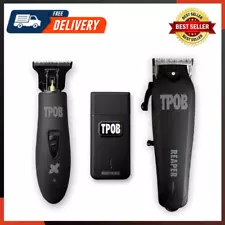 2 Black Clipper Trimmer Shaver Set Barber Hair Clippers for Men 6800 RPM