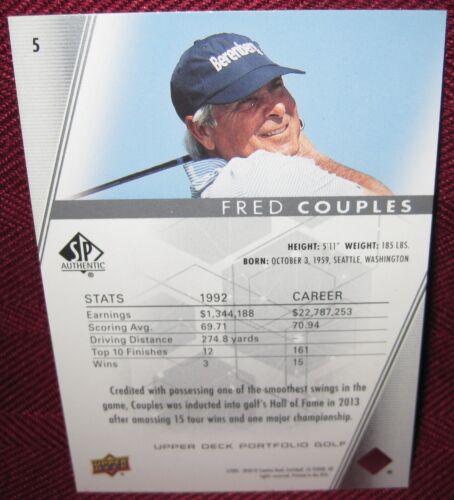 2024 UPPER DECK PORTFOLIO GOLF SP AUTHENTIC #5 FRED COUPLES NM-MT+ - Picture 2 of 2
