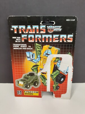 Brawn Cardback 1984 Vintage Hasbro G1 Transformers VERY RARE!!!