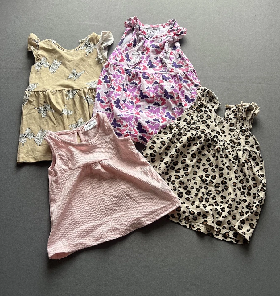 Kleidungspaket Neugeborenes Baby Mädchen 6-9 6-12 Monate Kinder Outfit Sommer Kleider x 4