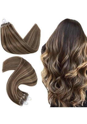 Microlink Hair Extensions Human Hair Micro Loop Bead Hair Balayage 18  50 Strand