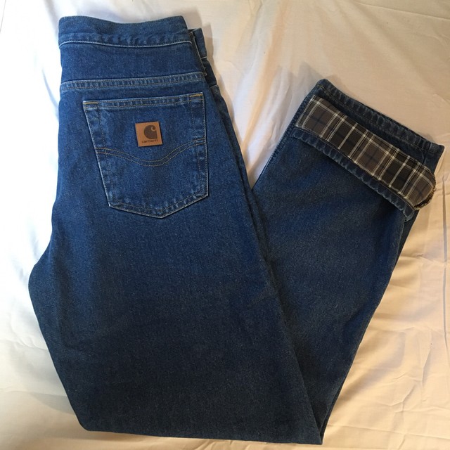 men's flannel lined carhartt jeans